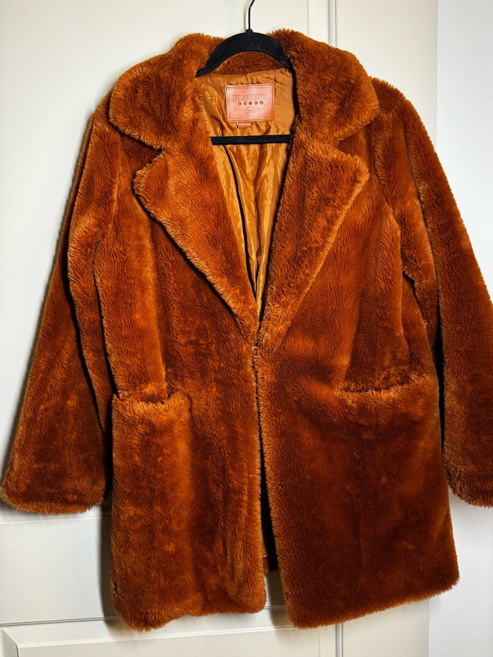 Blank NYC Women's Teddy Coat in Rust Brown